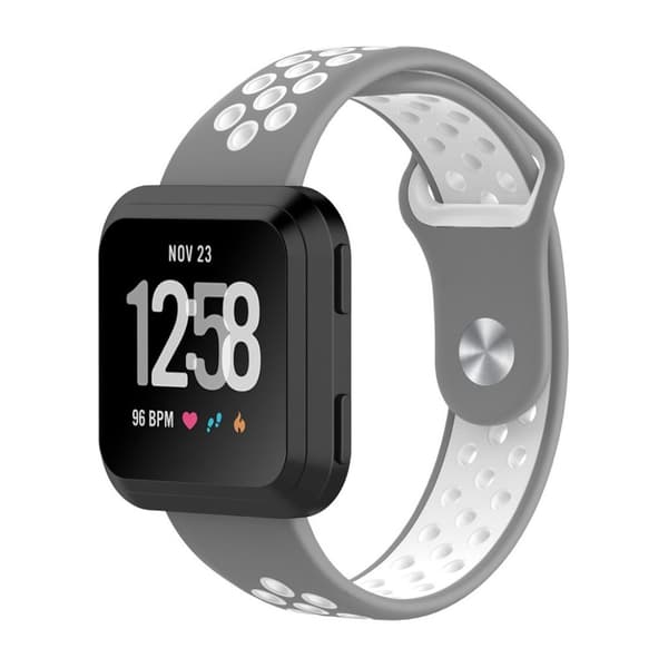 Fitbit Versa klockarmband silikon dubbelfärgad - Grå och vit multifärg