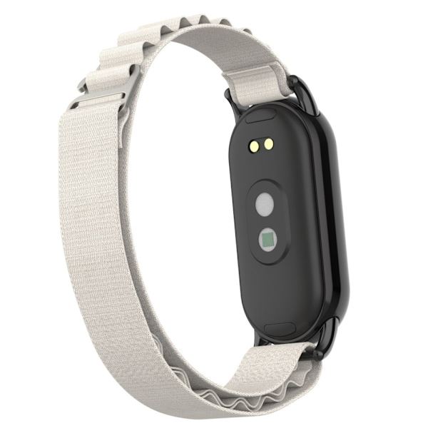 Xiaomi Smart Band 8 nylonrem med sort stik - Stjernelys Silver grey