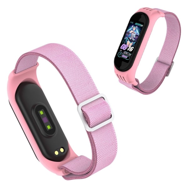 Xiaomi Mi Smart Band 6 / 5 nailon kellonauha - Pinkki Pink