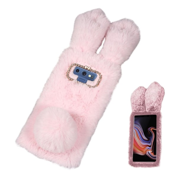 Fluffy Rabbit Samsung Galaxy Note9 skal - Rosa Rosa