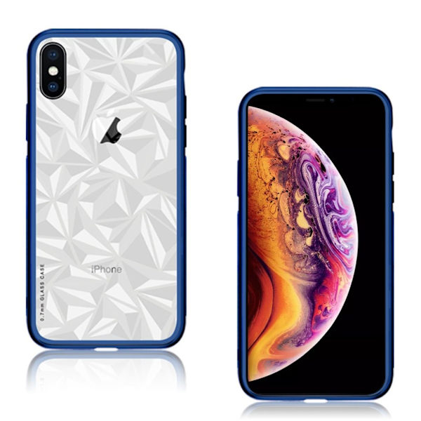 NXE iPhone Xs Max hybridfodral i glas - Blå Blå