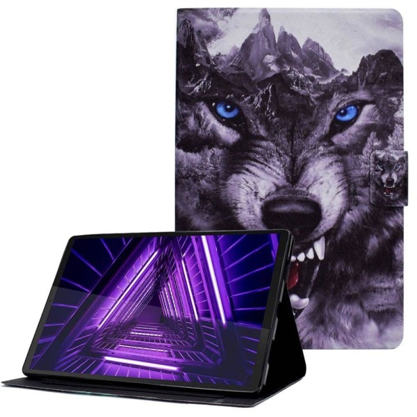 Lenovo Tab M10 Plus (Gen 3) cool pattern leather case - Wolfhoun Purple