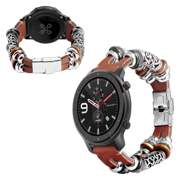Amazfit GTR 47mm / Samsung Galaxt Watch (46mm) retro cowhide lea Brun