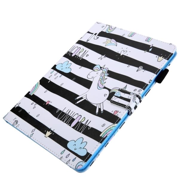 iPad Air (2019) mønster lædercover - enhjørning og striber Multicolor