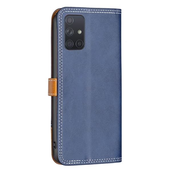 BINFEN tofarget læretui for Samsung Galaxy A71 - Blå Blue