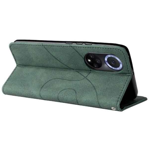 Textured leather case with strap for Huawei Nova 9 / Honor 50 - Green