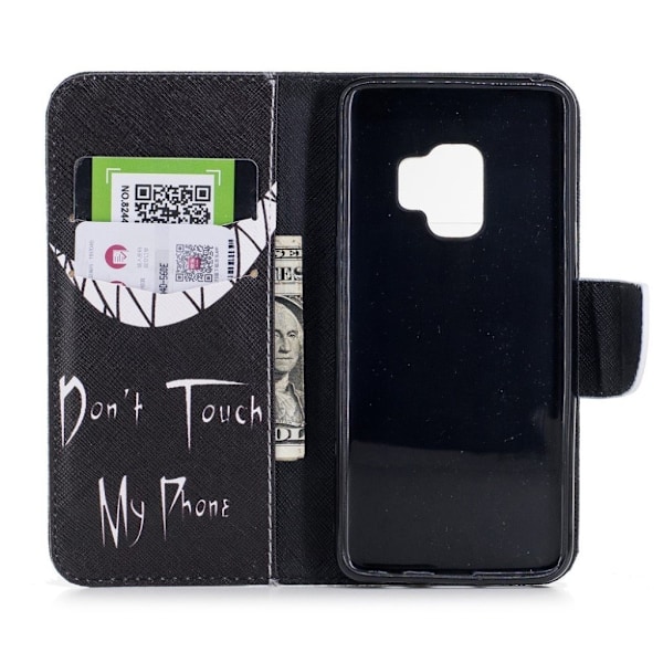 Samsung Galaxy S9 Printet Mønster PU læder flip etui - Do Not Touch My Phone Multicolor