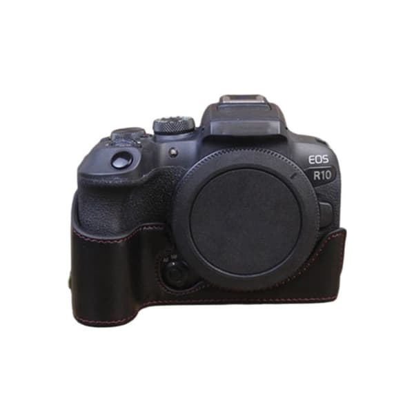 Canon EOS R10 puolikkaan rungon nahkasuojus - Musta Black