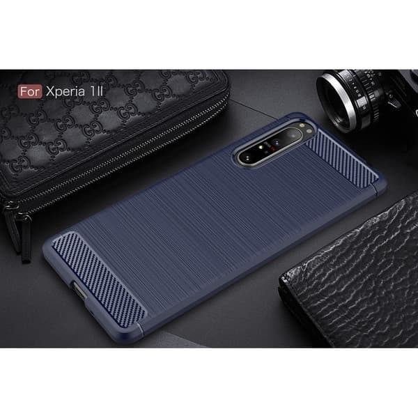 Carbon Flex Sony Xperia 1 II deksel - Blå Blue