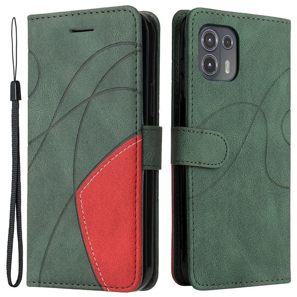 Tekstureret Læder Etui med Strop TilMotorola Edge 20 Lite - Grøn Green
