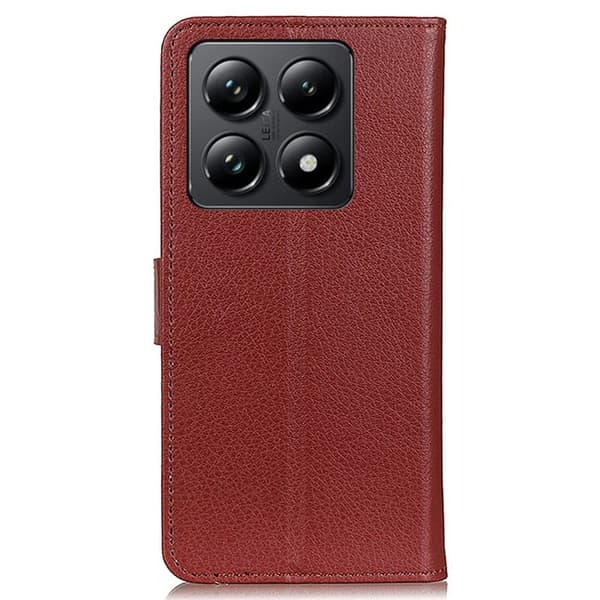 Klassisk Xiaomi 14T Pro flip etui - Brun Brown