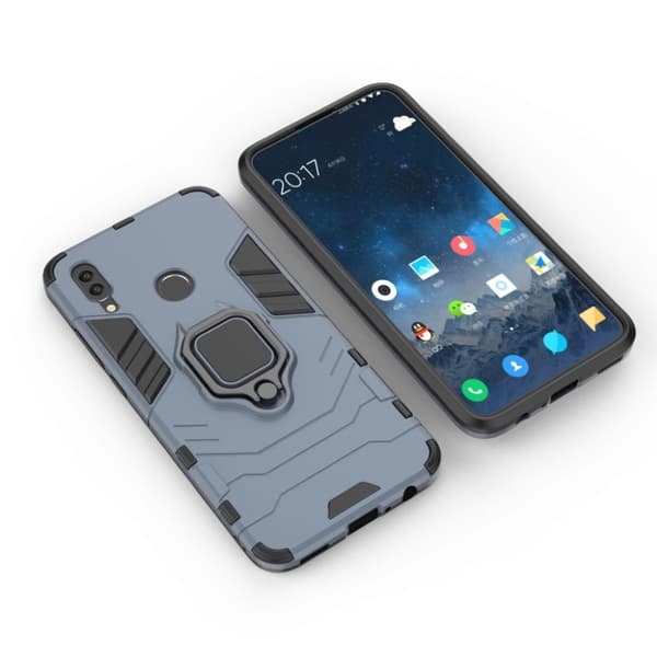 Huawei P Smart 2019 sejt kickstand hybrid etui - Blå Blue