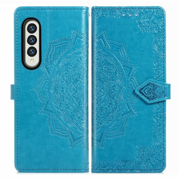 Mandala Samsung Galaxy Z Fold3 5G Flip Etui - Blå Blue