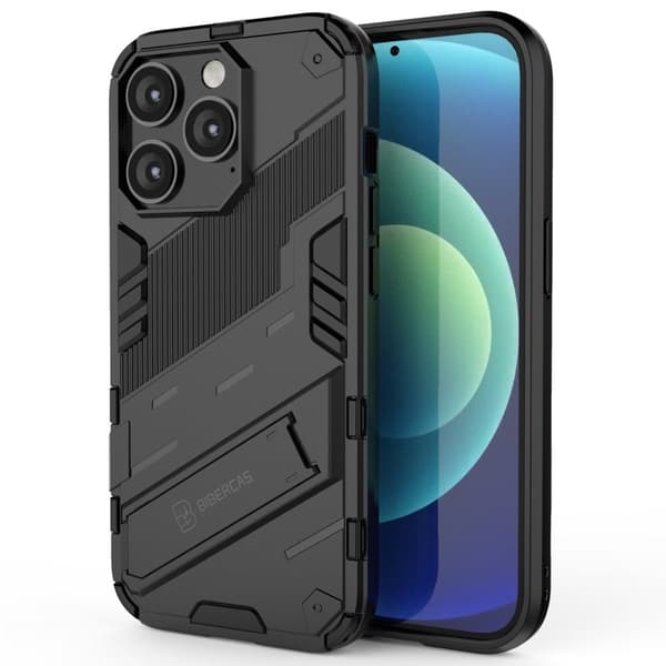 Shockproof Hybrid Deksel med A Modern Touch til iPhone 14 Pro Max - Svart Black