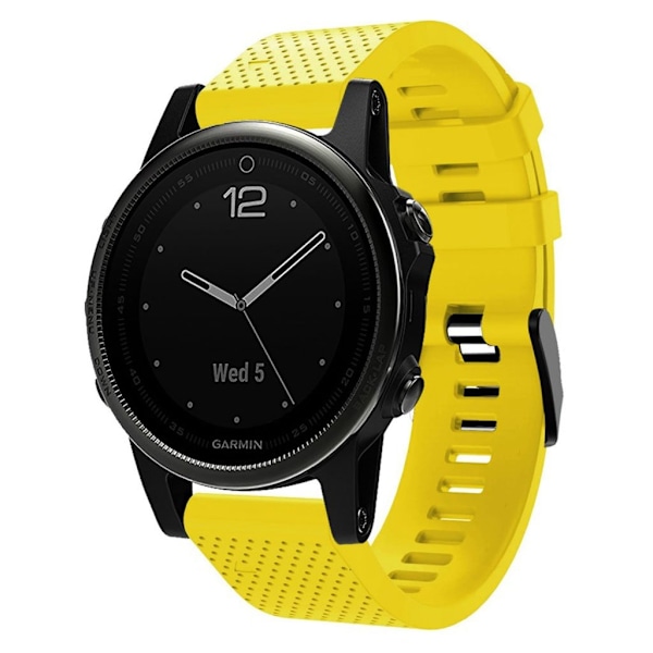 Garmin Fenix 5S Plus Stilfuldt silikone Urrem - Gul Yellow