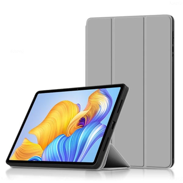 Tri-fold läderfodral för Honor Pad 8 - Grå Silvergrå