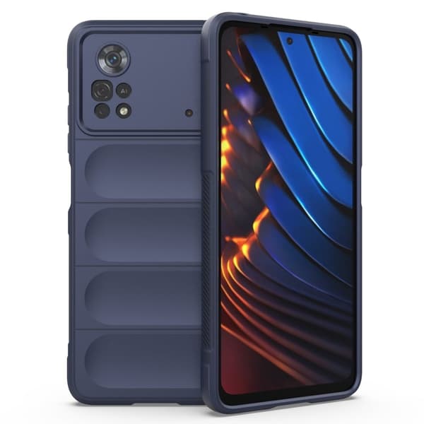 Deksel med mykt grep for Xiaomi Poco X4 Pro 5G - Mørkeblå Blue