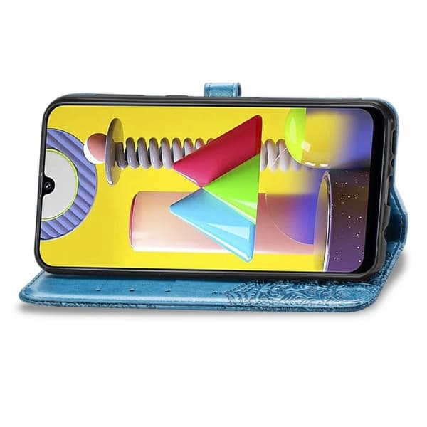 Mandala läder Samsung Galaxy M31 fodral - Blå Blå