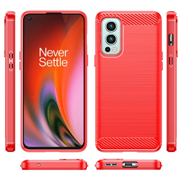 Carbon Flex Suojakotelo OnePlus Nord 2 5G - Punainen Red