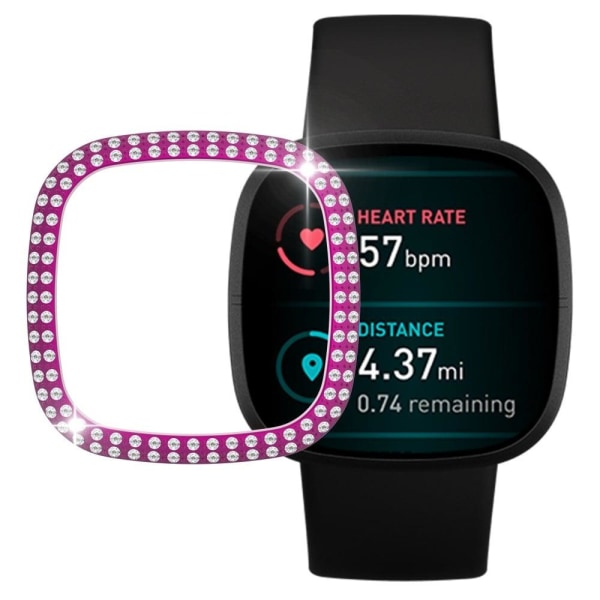 Fitbit Sense / Versa 3 kaksirivinen strassi kansi - Violetti Purple