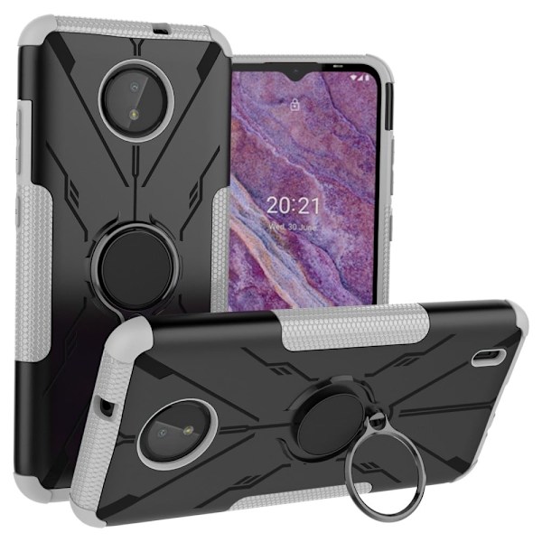 Kickstand-skydd med magnetisk platta för Nokia C10 / C20 - Vit Vit