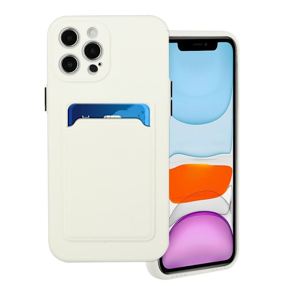 iPhone 12 / iPhone 12 Pro skal med korthållare - Vit Vit