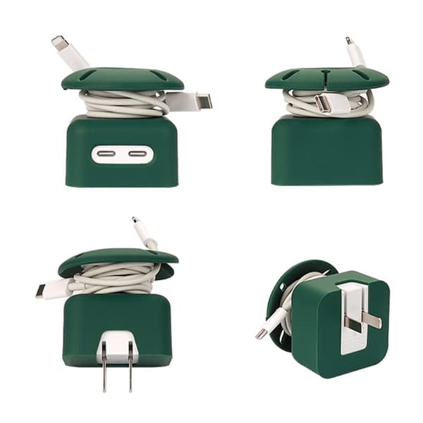 Apple 35W oplader silikoneadapter med kabeloprulning - Mørkegrøn Green