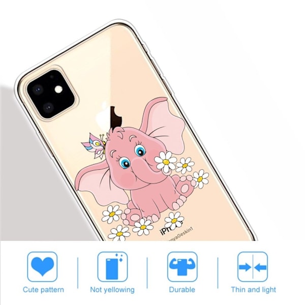 Deco iPhone 11 skal - Elefant Rosa