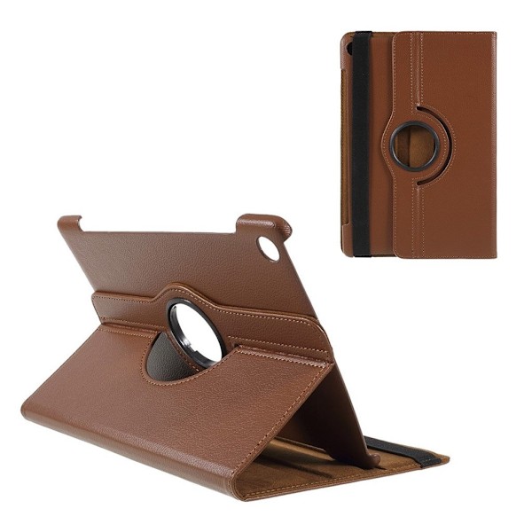 Huawei MediaPad M5 10 Nahka 360 Pyörivä Suoja Kuori - Ruskea Brown