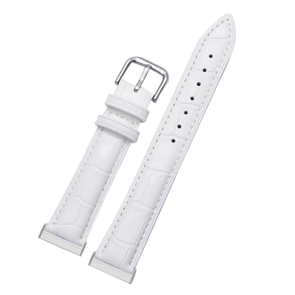 Fitbit Sense / Versa 3 klockarmband i äkta läder - Vit Vit