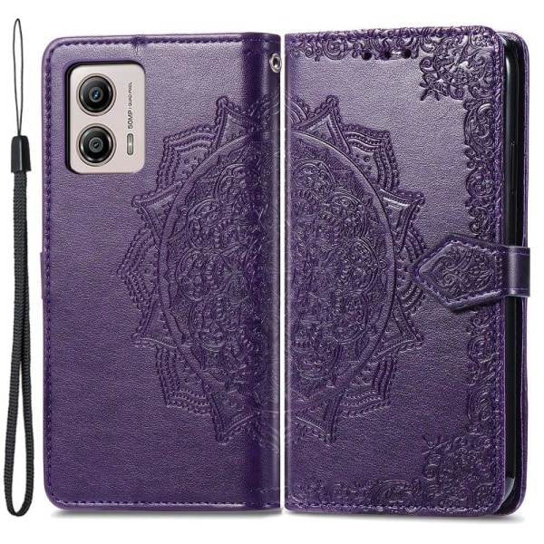 Mandala Motorola Moto G53 Flip Etui - Lilla Purple