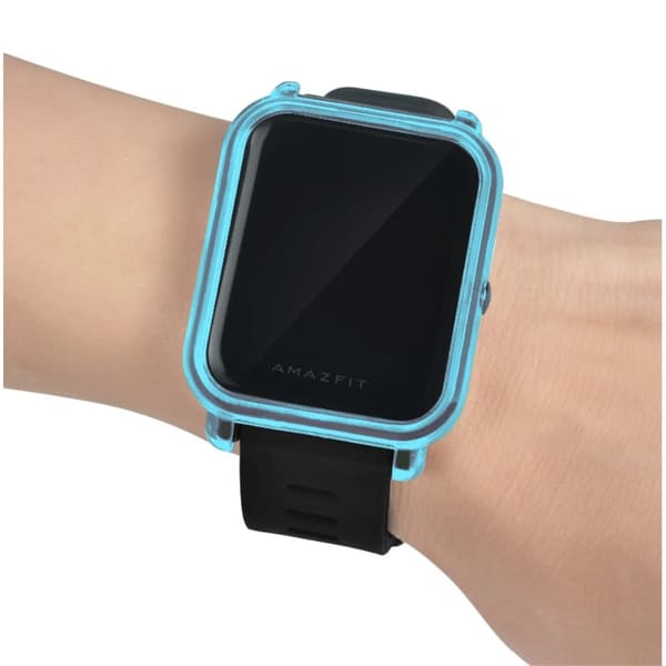 Huami Amazfit Bip / Bip Lite Watch Case Hard Bumpresistent Scratch Resistant Protector Cover - Gennemsigtig Blå Blue