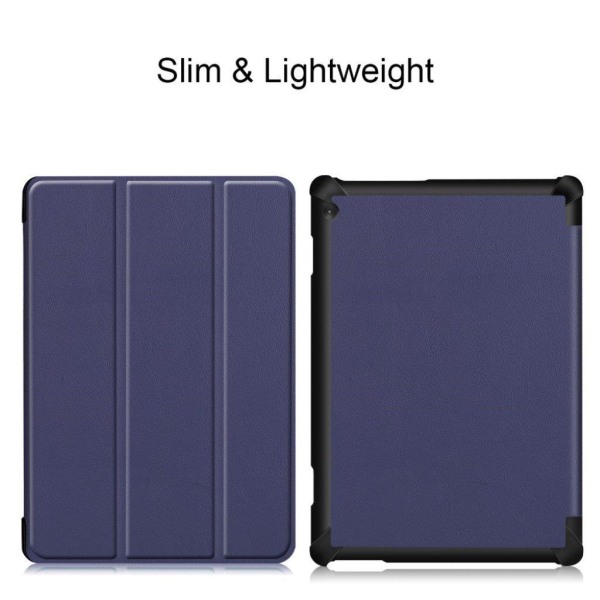 Lenovo Tab M10 tri-fold leather case - dark blue Blå