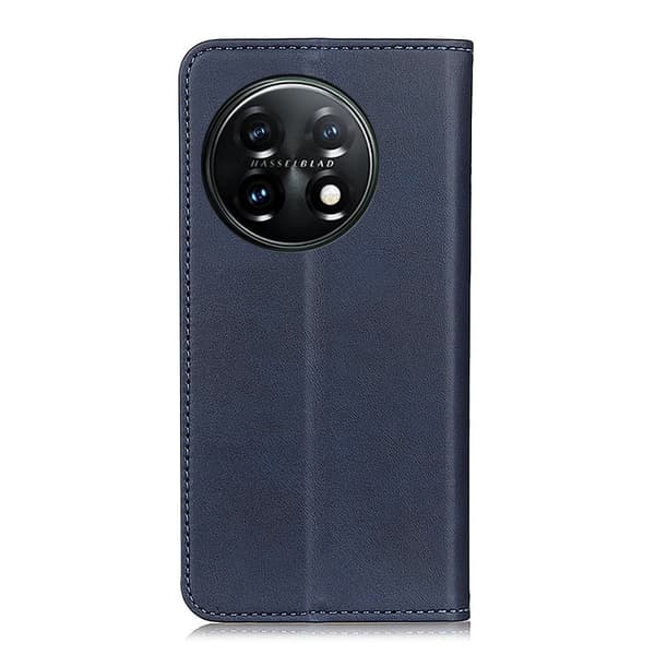 Flip Etui med Pung i Ekte Lær til OnePlus 11 - Blå Blue