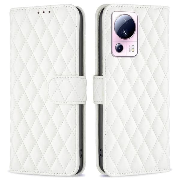 Rombemønster, matt flip-deksel for Xiaomi 13 Lite / Xiaomi Civi 2 - Hvit White