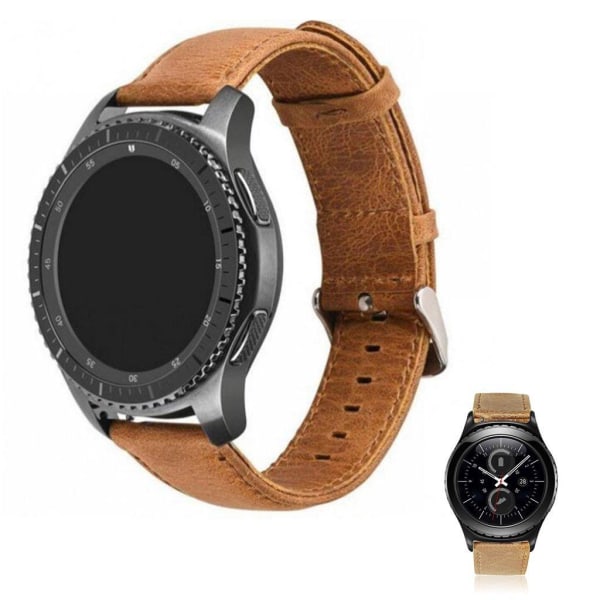 22mm Crazy Horse Huawei Watch GT leather watch band - Light Brow Brun