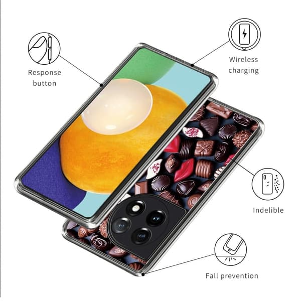 Fantasy OnePlus 12R / OnePlus Ace 3 skal - Kreativa Chokladpraliner Brun