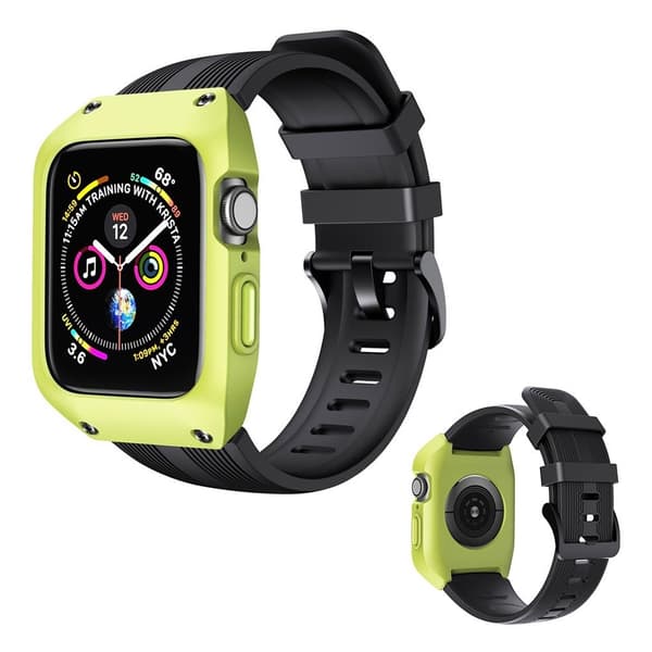Apple Watch Series 3/2/1 42mm silikone Urrem - Grøn / Sort Black