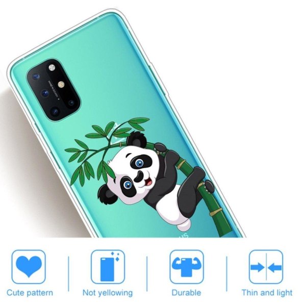 Deco OnePlus 8T skal - Panda Klättrar På Bambu Transparent