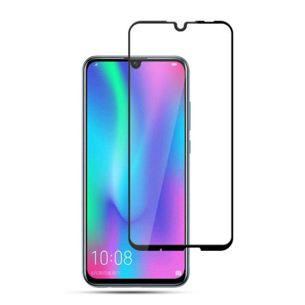 AMORUS Huawei P Smart 2019 silk print tempePunainen glass näytönsuoja Transparent