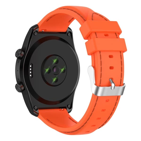 22mm Universal enkel farve strikket silikone urrem - Orange Orange