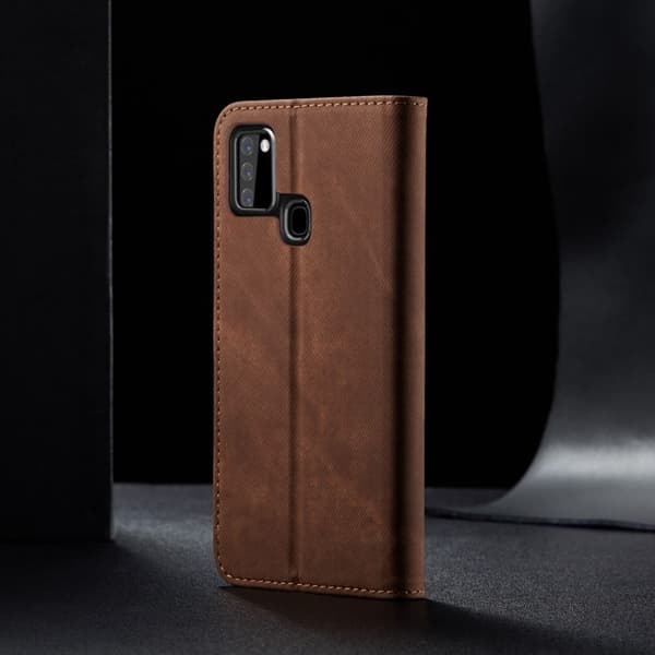 Jeans Samsung Galaxy A21s flip etui - Kaffe Brown