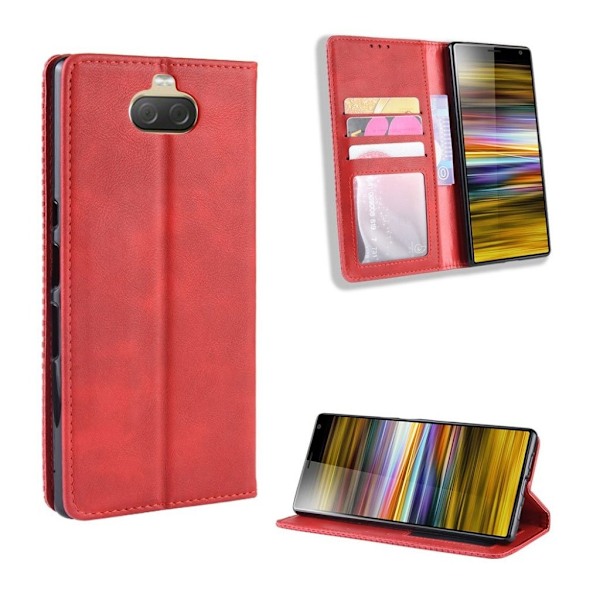 Sony Xperia 10 Plus vintage-tyylinen kotelo - Punainen Red