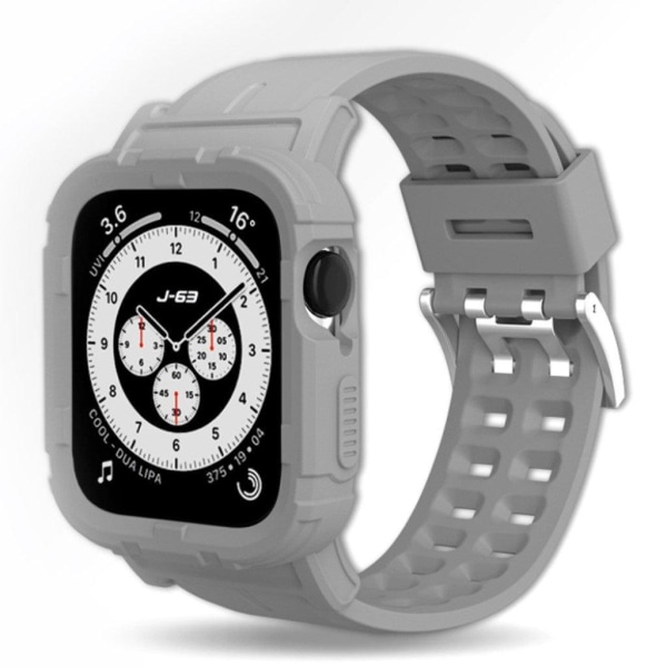 Apple Watch 42mm - 44mm multi-hole silikone urrem - Grå / Størrelse: L Silver grey