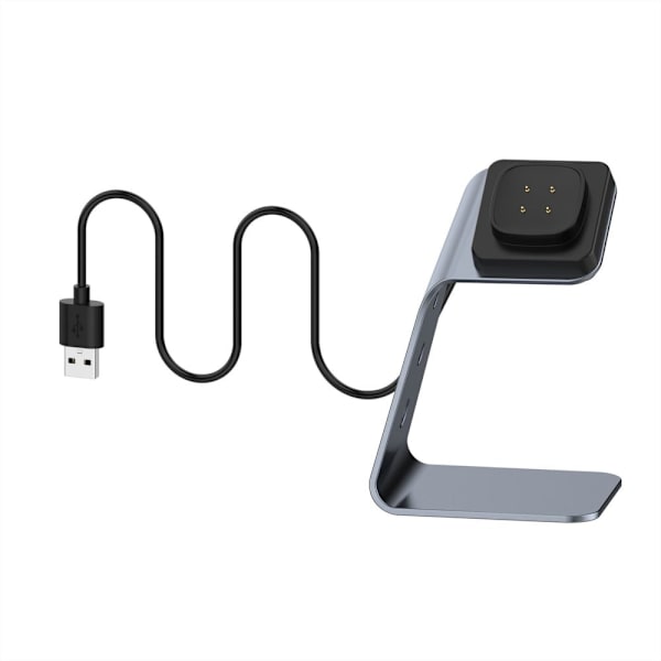 Fitbit Sense / Versa 3 laddningsdocka med USB-kabel - Grå Silvergrå