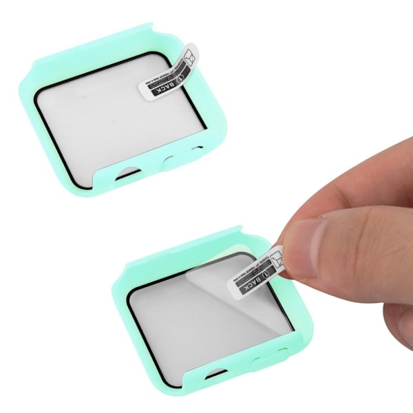 Apple Watch SE 2022 (44mm) cover with tempered glass screen protector - Cyan Grön