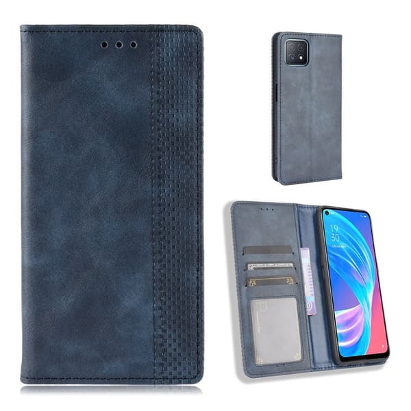 Bofink Vintage Oppo A72 5g Læder Etui - Blå Blue