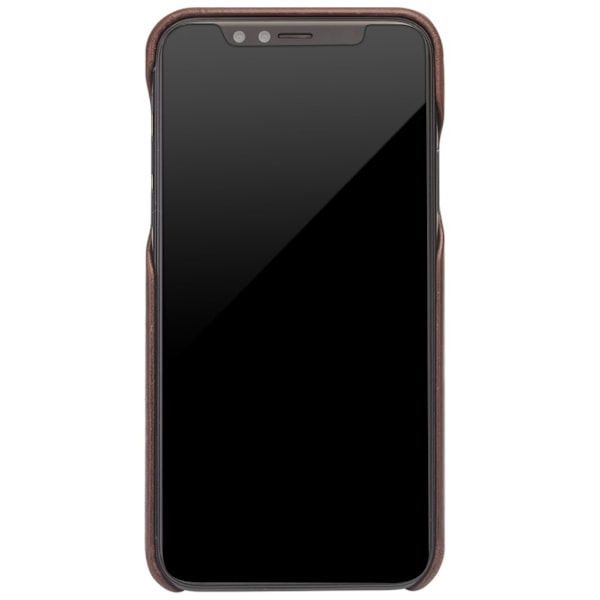 QIALINO iPhone X etui i okselæder - Mørkebrun Brown