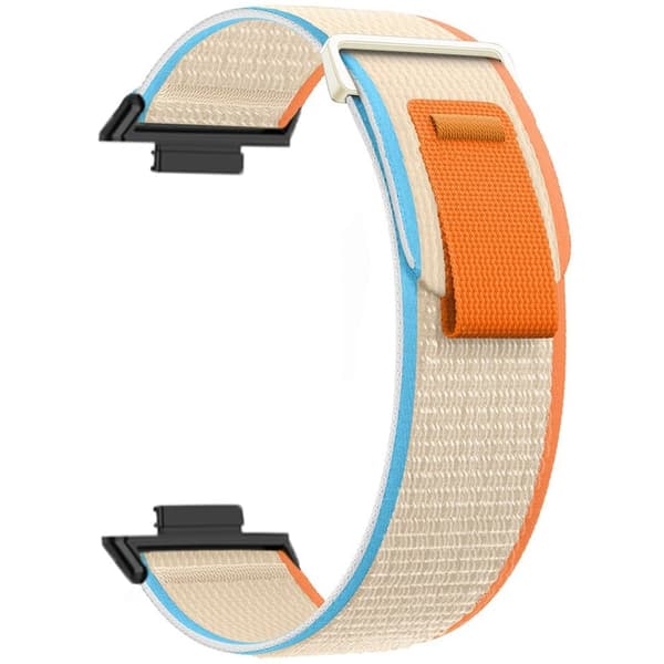 Huawei Watch Fit 3 Nylon Watch Band Adjustable Loop Fastener Strap - Milk White White