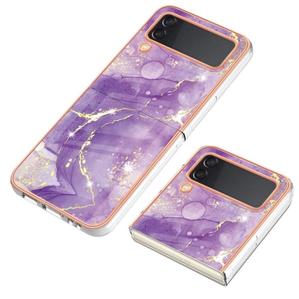 Marble Samsung Galaxy Z Flip4 Suojakotelo - Violetti Marble Purple